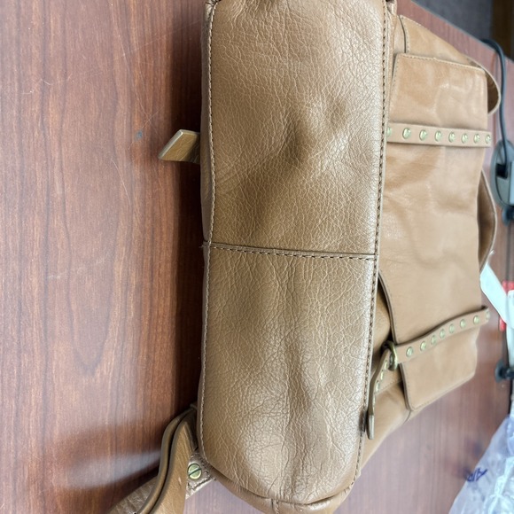 Lucky Brand LEATHER BACKPACK (Men/Women) COGNAC Gold Studded ADJUSTABLE STRAPS - Picture 9 of 9